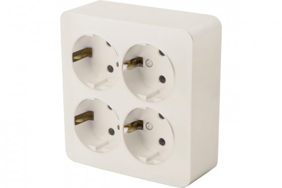 Фотография товара 'Feron 49509 Розетка STEKKER MST16-14S-04 на 4 гнездо, с заземлением'