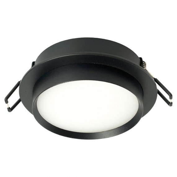 Фотография товара 'Светильник потолочный встраиваемый (ФВО) , под лампу GX53 GX53, черный, круг, 110*110*40 мм, монтажный диаметр 90мм,  корпус металл+акрил, неповоротный, 51349'