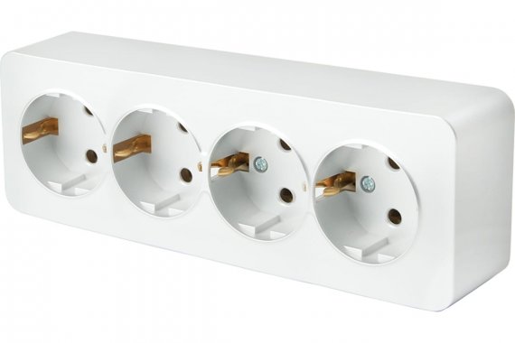 Фотография товара 'Feron 49308 Розетка STEKKER MST16-14-01 на 4 гнездо, с заземлением'