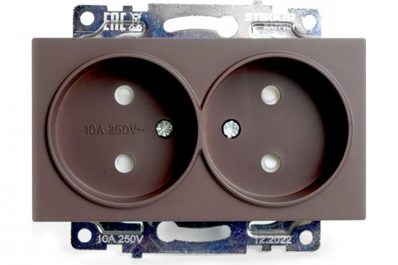 Фотография товара 'Feron 49026 Розетка STEKKER GLS10-7113-04 на 2 гнездо, без заземления'