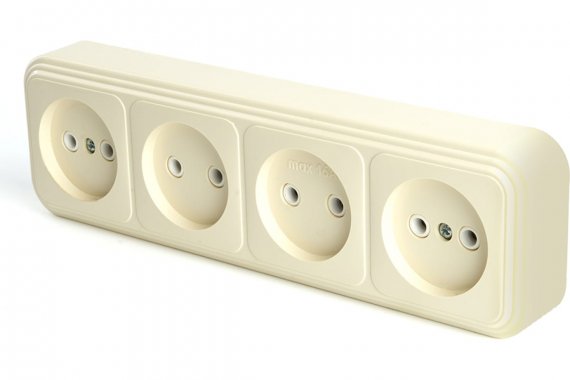 Фотография товара 'Feron 49053 Розетка STEKKER PST16-60-20 на 4 гнездо, без заземления'