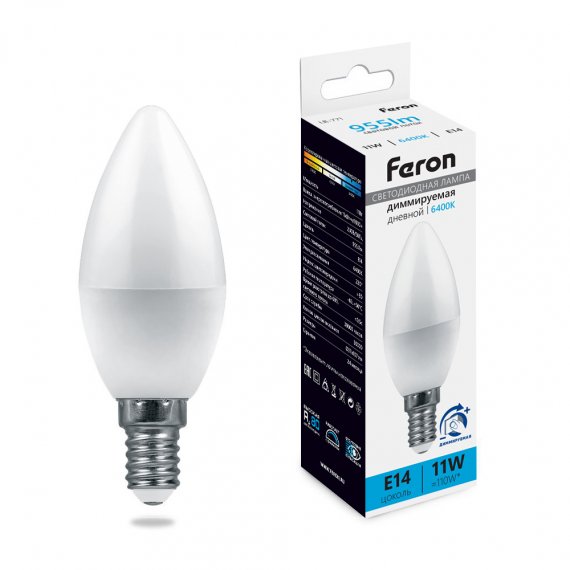 Фотография товара 'Feron 51057 Лампа светодиодная LB-771, C37 11W 230V E14 6400К'