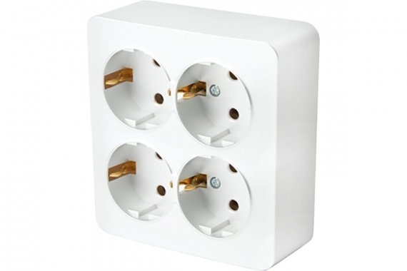 Фотография товара 'Feron 49310 Розетка STEKKER MST16-14S-01 на 4 гнездо, с заземлением'