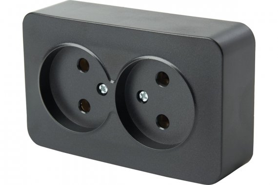 Фотография товара 'Feron 49496 Розетка STEKKER MST10-12-05 на 2 гнездо, без заземления'