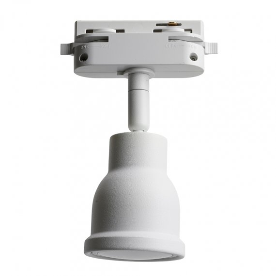 Фотография товара 'Feron Светильники трековые на шинопровод GU10, однофазный (ИВО) , 50W, 230V, цвет белый, корпус сталь, вращение →350°/↓90°, 96*58*145 мм, 51666'