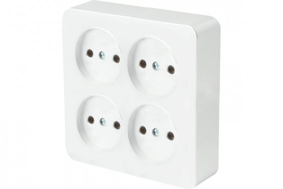 Фотография товара 'Feron 49309 Розетка STEKKER MST10-14S-01 на 4 гнездо, без заземления'