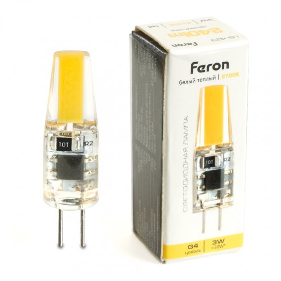 Фотография товара 'Feron 51167 Лампа светодиодная LB-423, JC (капсульная), 3W 230V G4 2700К'