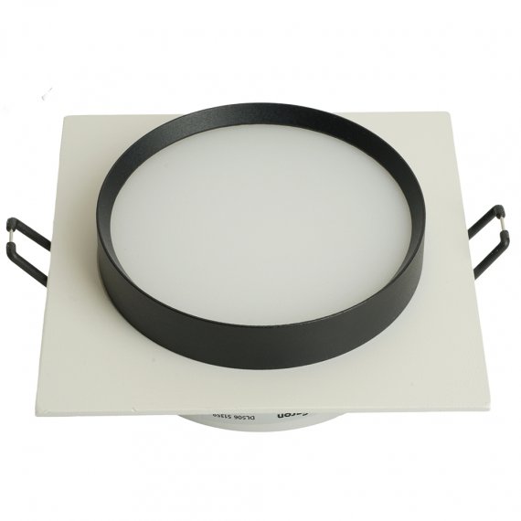 Фотография товара 'Feron Светильник потолочный встраиваемый (ФВО) , под лампу GX53 GX53, белый+черный, квадрат, 110*110*40 мм, 51359'