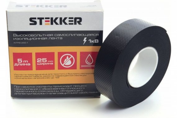 Фотография товара 'Feron Изолента для высоковольтных проводов, самослипающаяся 25 мм, длина 5 м. (до1кВ) ,INTP8-255-1 39158'