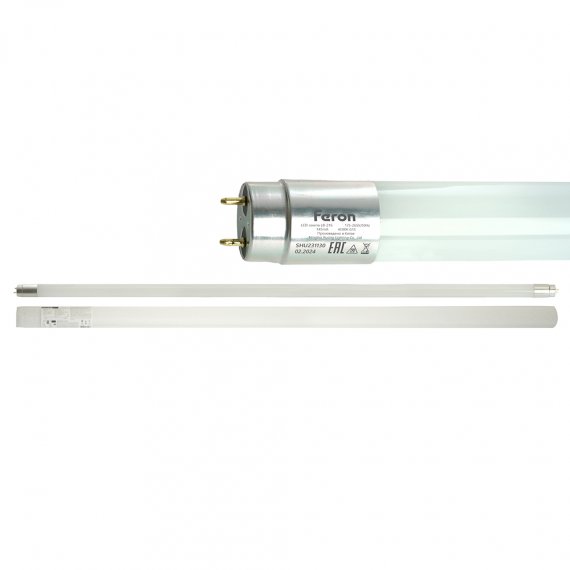 Фотография товара 'Лампа светодиодная, T8 (линейная двухцокольная), 48W 175-265V G13 4000К (белый), рассеиватель матовый белый, 51080'