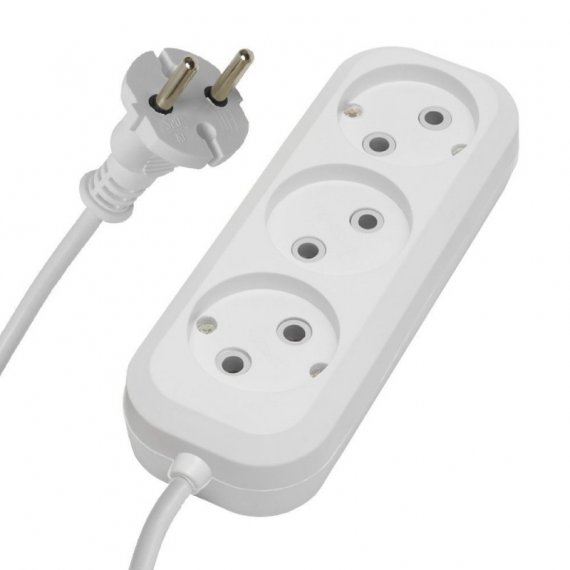 Фотография товара 'Feron Удлинитель трехместный б/з, 2x0,75, 7м, серия Home, HM01-30-07 (У10-430), белый 39212'