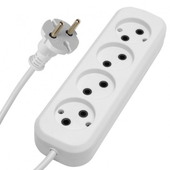 Фотография товара 'Feron Удлинитель четырехместный б/з, 2x0,75, 5м, серия Home HM01-40-05 (У10-429), белый 39218'