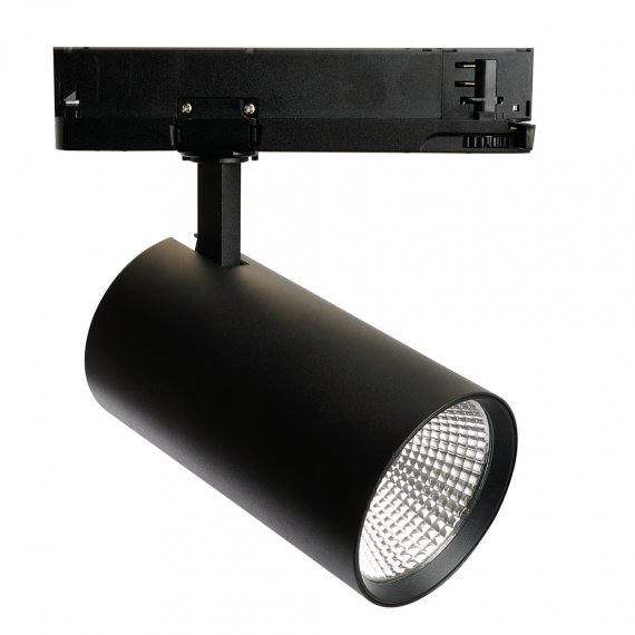 Фотография товара 'Feron Светильник трековый на шинопровод, трехфазный (ДПО) , 40W, 4000К (белый), 170-265V, 3600Lm, цвет черный, корпус алюминий, 51601'