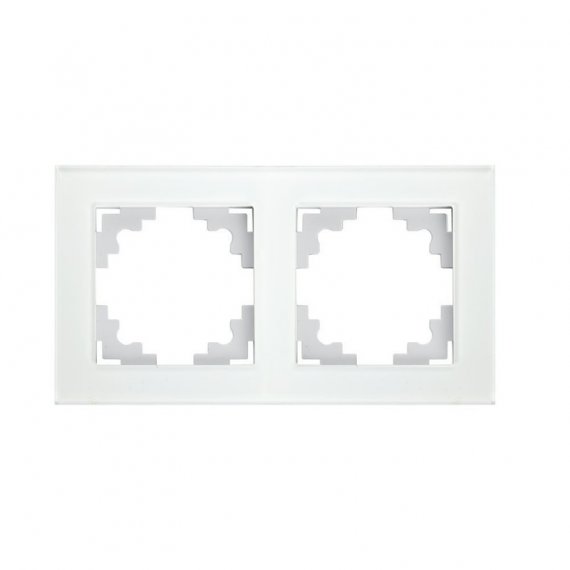 Фотография товара 'Feron Рамка горизонтальная 2-местная, серия Катрин, GFR00-7002-01, белый 39255'