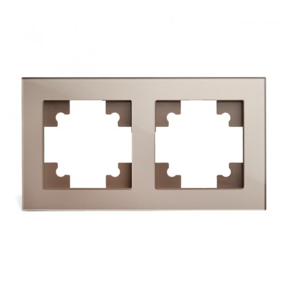 Фотография товара 'Feron Рамка горизонтальная 2-местная, серия Катрин, GFR00-7002-02, шампань 39528'