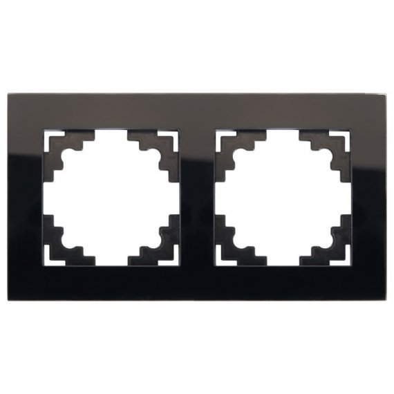 Фотография товара 'Feron Рамка горизонтальная 2-местная, серия Катрин, GFR00-7002-05, черный 39519'