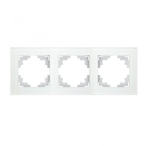 Фотография товара 'Feron Рамка горизонтальная 3-местная, серия Катрин, GFR00-7003-01, белый 39256'