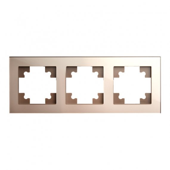 Фотография товара 'Feron Рамка горизонтальная 3-местная, серия Катрин, GFR00-7003-02, шампань 39529'