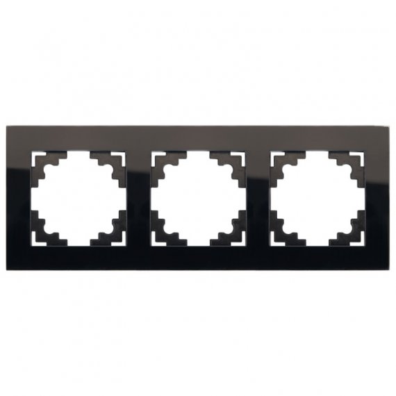 Фотография товара 'Feron Рамка горизонтальная 3-местная, серия Катрин, GFR00-7003-05, черный 39520'