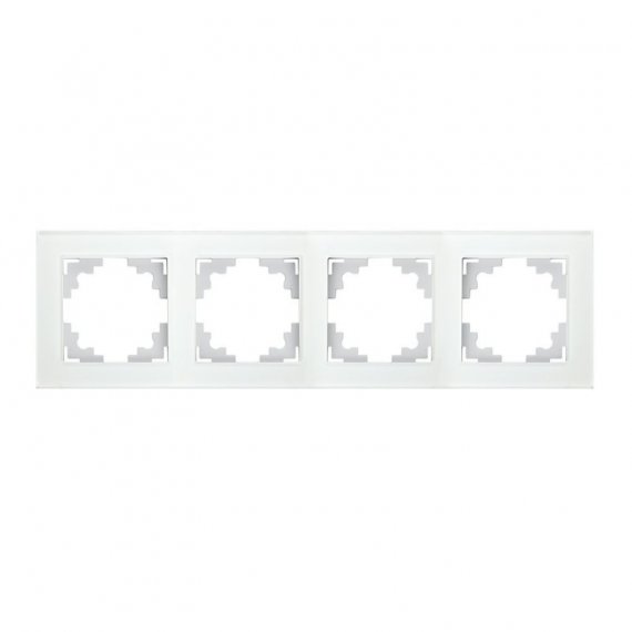 Фотография товара 'Feron Рамка горизонтальная 4-местная, серия Катрин, GFR00-7004-01, белый 39257'