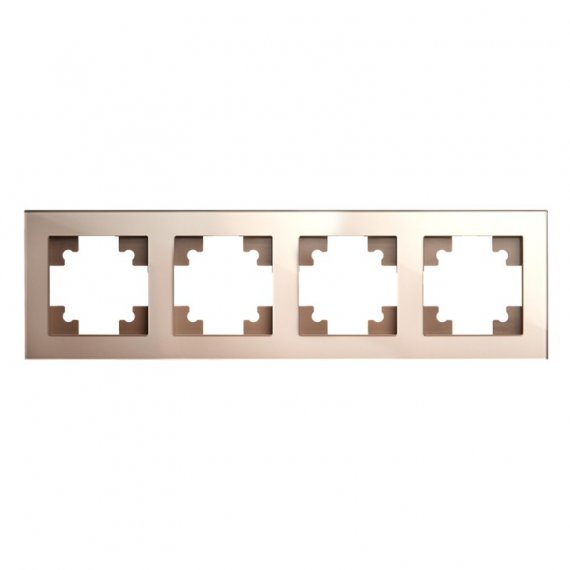 Фотография товара 'Feron Рамка горизонтальная 4-местная, серия Катрин, GFR00-7004-02, шампань 39530'