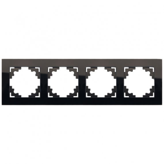 Фотография товара 'Feron Рамка горизонтальная 4-местная, серия Катрин, GFR00-7004-05, черный 39521'