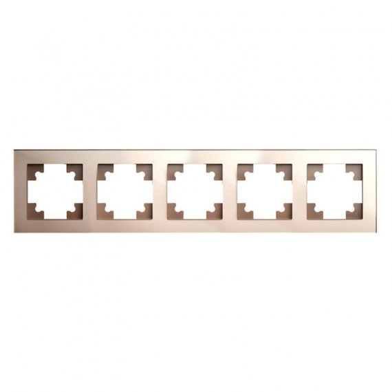 Фотография товара 'Feron Рамка горизонтальная 5-местная, серия Катрин, GFR00-7005-02, шампань 39638'