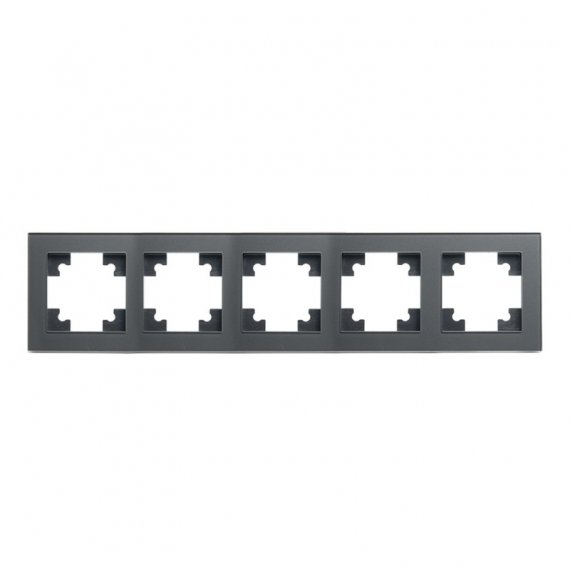 Фотография товара 'Feron Рамка горизонтальная 5-местная, серия Катрин, GFR00-7005-06, графит 39642'