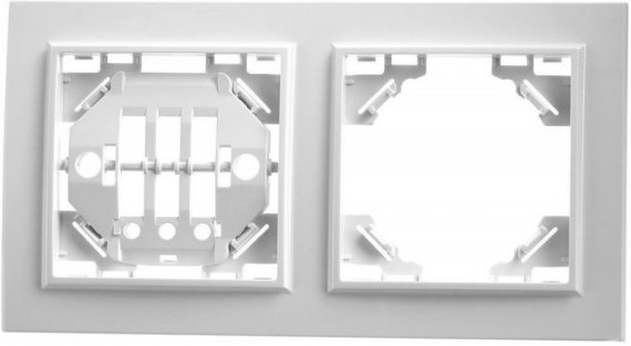 Фотография товара 'Feron Рамка двухместная горизонтальная, серия Эрна, PFR00-9002-01, белый 39055'