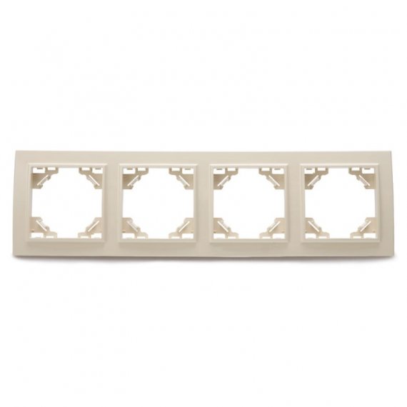 Фотография товара 'Feron Рамка четыреххместная горизонтальная, серия Эрна, PFR00-9004-02, слоновая кость 39243'