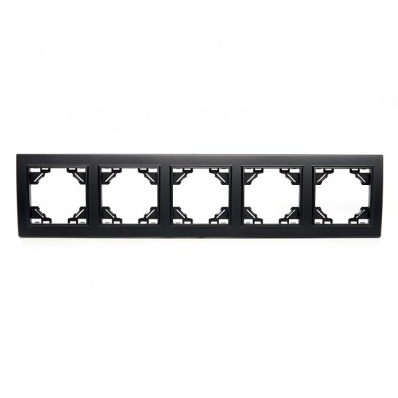 Фотография товара 'Feron Рамка пятиместная горизонтальная, серия Эрна, PFR00-9005-03, черный 39622'