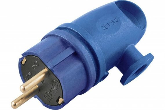 Фотография товара 'Feron Вилка угловая с/з каучук, серия Одри, RPG16-21-442 (В 16-002), синий 39254'