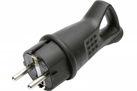 Фотография товара 'Feron Вилка угловая с/з, каучук, серия Одри, RPG16-30-442, черный 32843'