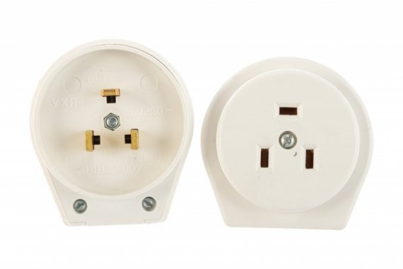 Фотография товара 'Feron Вилка с розеткой разборные для плит c/з, PPG32-50-20, белый 39016'