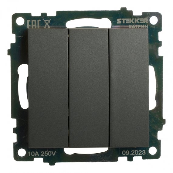 Фотография товара 'Feron 49415 Выключатели трехклавишный STEKKER GLS10-7108-06, серия Катрин'