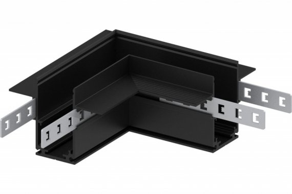 Фотография товара 'Feron Соединитель угловой для низковольтного встраиваемого шинопровода, черный, LD2004 41980'