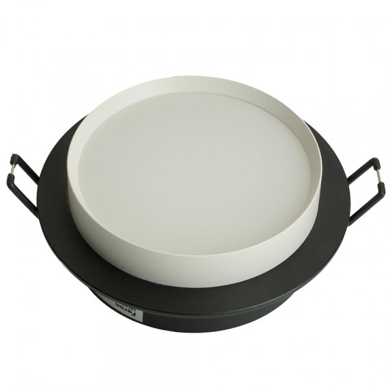 Фотография товара 'Feron Светильник потолочный встраиваемый (ФВО) , под лампу GX53 GX53, черный+белый, круг, 110*110*40 мм, 51352'