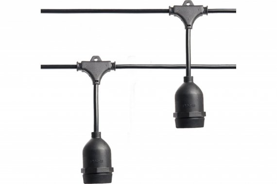 Фотография товара 'Feron Гирлянда "Евро белт-лайт" на подвесах, 20 E27, шаг 50cm черный, 13м'