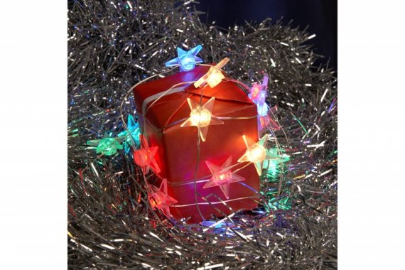 Фотография товара 'Feron Гирлянда линейная Звездочки USB 50LED мульти, IP 20, 4,5м, CL572'