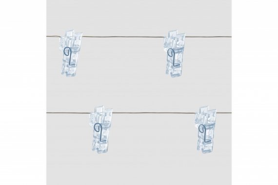 Фотография товара 'Feron Гирлянда линейная Прищепки USB 20LED 5000K, IP 20, 1.8м, CL573'