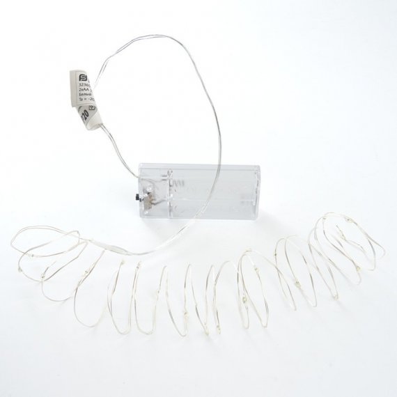 Фотография товара 'Feron Гирлянда 20 LED 2м, желтый, батарейки 2*АА, IP 20, шнур 0,5м ,CL570'