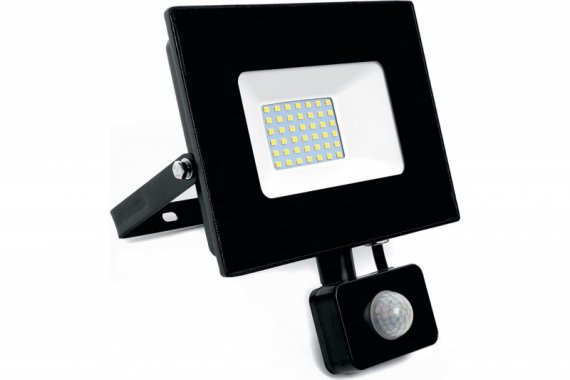 Фотография товара 'Feron Прожектор светодиодный с датчиком движения 50W 6400K 230V черный IP44, LL-908 29558'