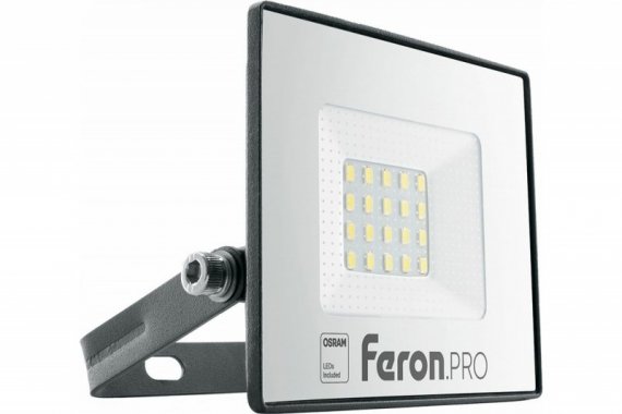 Фотография товара 'Feron Прожектор светодиодный 20W 6400K IP65 AC220-240V/50Hz, черный, LL-1000 41538'