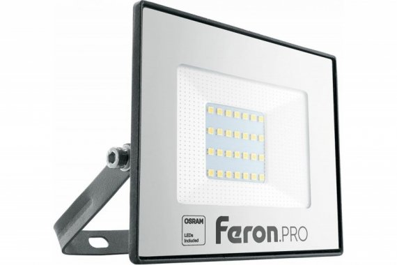Фотография товара 'Feron Прожектор светодиодный 30W 6400K IP65 AC175-265V/50Hz, черный, LL-1000 41539'