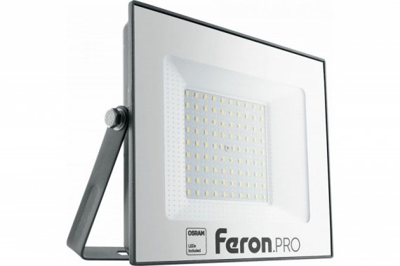 Фотография товара 'Feron Прожектор светодиодный 100W 6400K IP65 AC175-265V/50Hz, черный, LL-1000 41541'