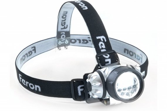 Фотография товара 'Feron Фонарь налобный светодиодный, работающий от батареек 3*AAA, 3W 14LEDs, IP44, пластик, TH2304 41708'