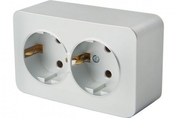 Фотография товара 'Feron 49328 Розетка STEKKER MST16-12-03 на 2 гнездо, с заземлением'