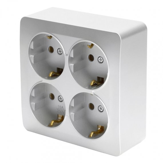 Фотография товара 'Feron 49334 Розетка STEKKER MST16-14S-03 на 4 гнездо, с заземлением'