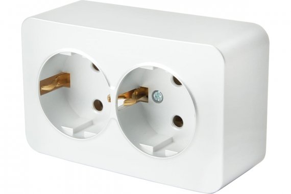 Фотография товара 'Feron 49304 Розетка STEKKER MST16-12-01 на 2 гнездо, с заземлением'