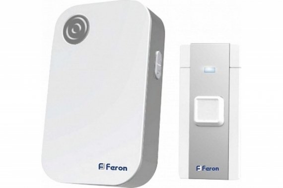 Фотография товара 'Feron Звонок электрический дверной, (36 мелодий), белый, серый, E-372 23685'